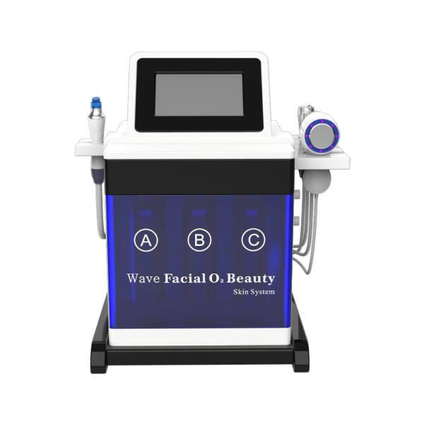 Multi-functional 5-in-1 Organic Skin Care Oxygen Aqua Peel Facial Machine 5.2 Screen 3 Serum Bottles Spa660