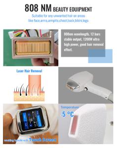 Professional Best 2500W 808nm Ai Diode Laser Hair Removal Machine 3 Wave Permanent Painless Ice with Handle Screen