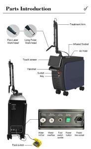 Vertical Picosecond 755nm 808nm 1064nm Picolaser Nd Yag Freckle Tattoo Removal Machine