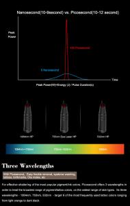 Vertical Picosecond 755nm 808nm 1064nm Picolaser Nd Yag Freckle Tattoo Removal Machine