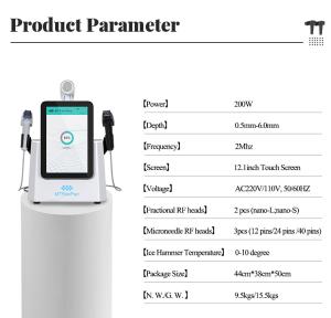 Desktop 3 in 1 RF Microneedling Skin Tightening Facial Lift Machine for Face Beauty Equipment with Ice Hammer