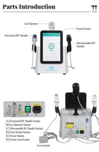 Desktop 3 in 1 RF Microneedling Skin Tightening Facial Lift Machine for Face Beauty Equipment with Ice Hammer