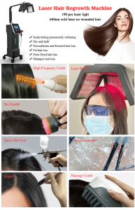 Scalp Treatment Machine Follicle Scalp Detection 650nm Laser Hair Growth/Regrowth Machine Anti-hair Loss Beauty Equipment