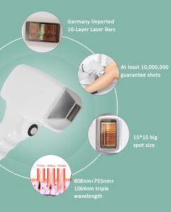 Hair Removal 3 Wavelength 755nm 1064nm 808nm Ice Painless Diode Laser Hair Removal Machine