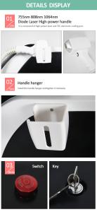 Hair Removal 3 Wavelength 755nm 1064nm 808nm Ice Painless Diode Laser Hair Removal Machine