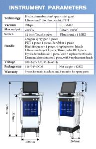 Dermabrasion 16 in 1 Oxygen Jet Hydro Salon Facials Machine Aqua Peeling Beauty Face Equipment Facial Machine Spa909H