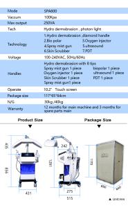 Spa Aqua Facial Oxygen Jet Machine for Skin Care and Rejuvenation Face Treatment Commercial Use ABS Material