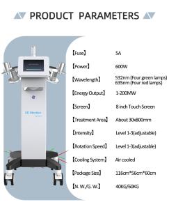 8D 532nm 635nm Two Wavelengths Laser Body Shape Slimming Equipment