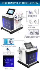 Multi-functional 5-in-1 Organic Skin Care Oxygen Aqua Peel Facial Machine 5.2 Screen 3 Serum Bottles Spa660