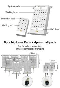 LIPOLASER EMS Laser Pad 4 Wavelengths 635nm 650nm 940nm 980nm Body Slimming Machine