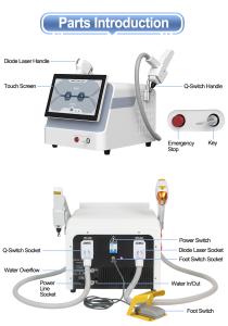 2 IN 1 Multifunctional 808nm Diode Laser For Hair Removal &Q-Switch For Skin Beauty