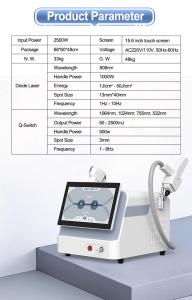 2 IN 1 Multifunctional 808nm Diode Laser For Hair Removal &Q-Switch For Skin Beauty