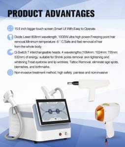 2 IN 1 Multifunctional 808nm Diode Laser For Hair Removal &Q-Switch For Skin Beauty