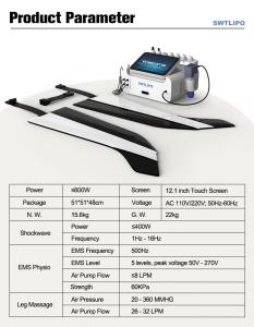3 in 1 SWTLIPO Shockwave and EMS and Pressotherapy for Body  Therapy and Leg Massage Machine