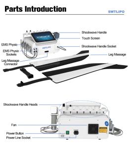 3 in 1 SWTLIPO Shockwave and EMS and Pressotherapy for Body  Therapy and Leg Massage Machine