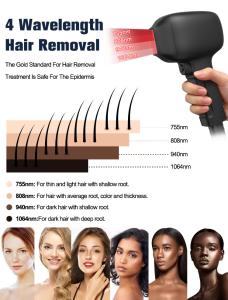 Professional 4 Wavelength Diode Laser Hair Removal Machine Ice Cooling System for Clinic Salon Spa BR315